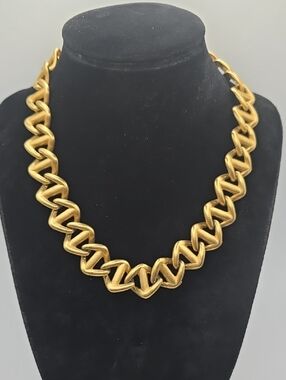 Vintage Erwin Pearl TGold Tone Statement Link Necklace - Women Jewelry